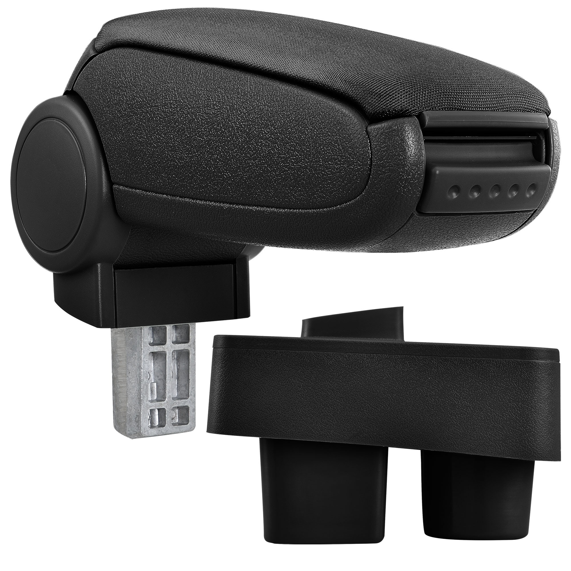 foto del prodotto pro.tec bracciolo centrale - poggiabraccio con vano portaoggetti - imbottito - in tessuto - nero - skoda roomster /