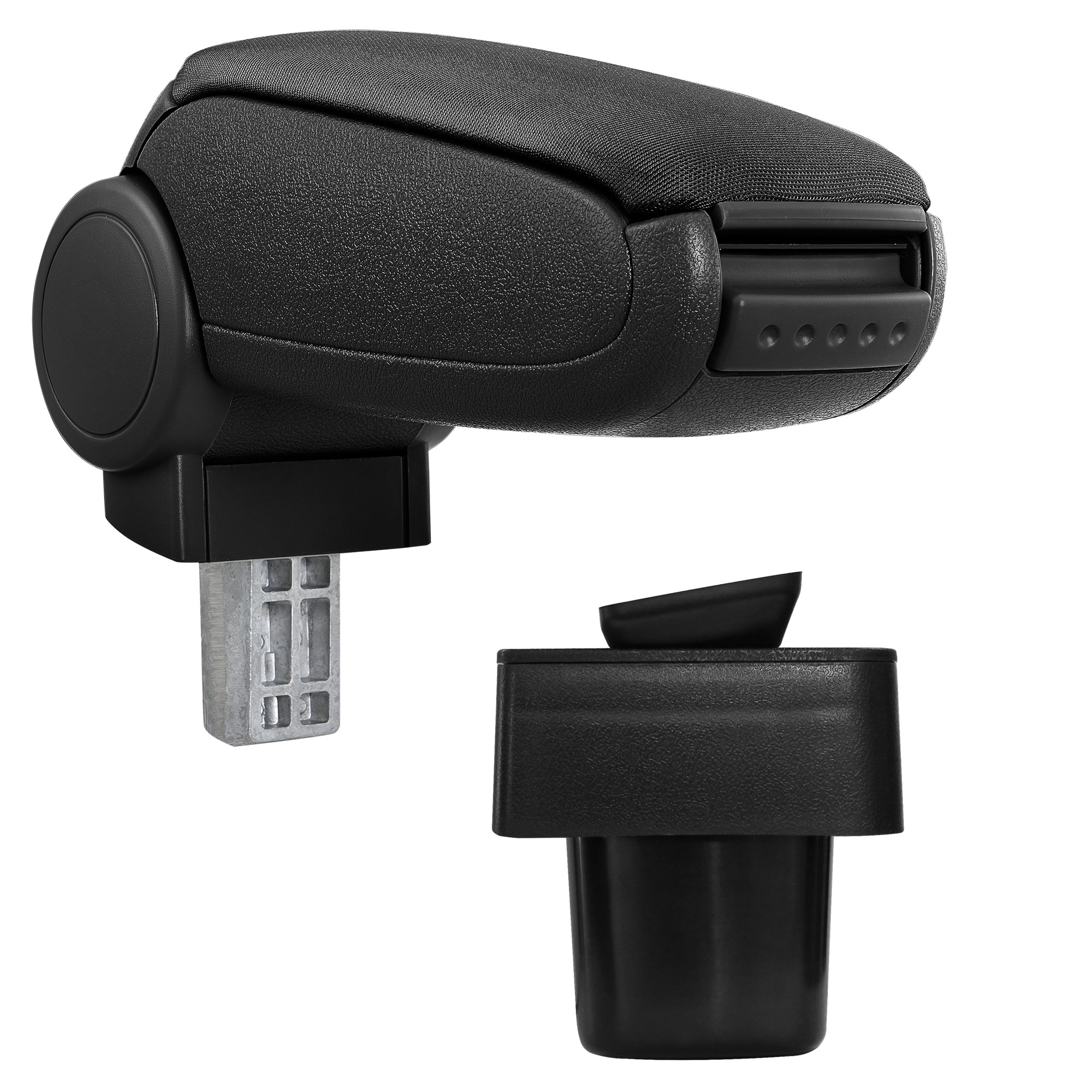 foto del prodotto pro.tec bracciolo centrale - poggiabraccio con vano portaoggetti - imbottito - in tessuto - nero - suzuki swift