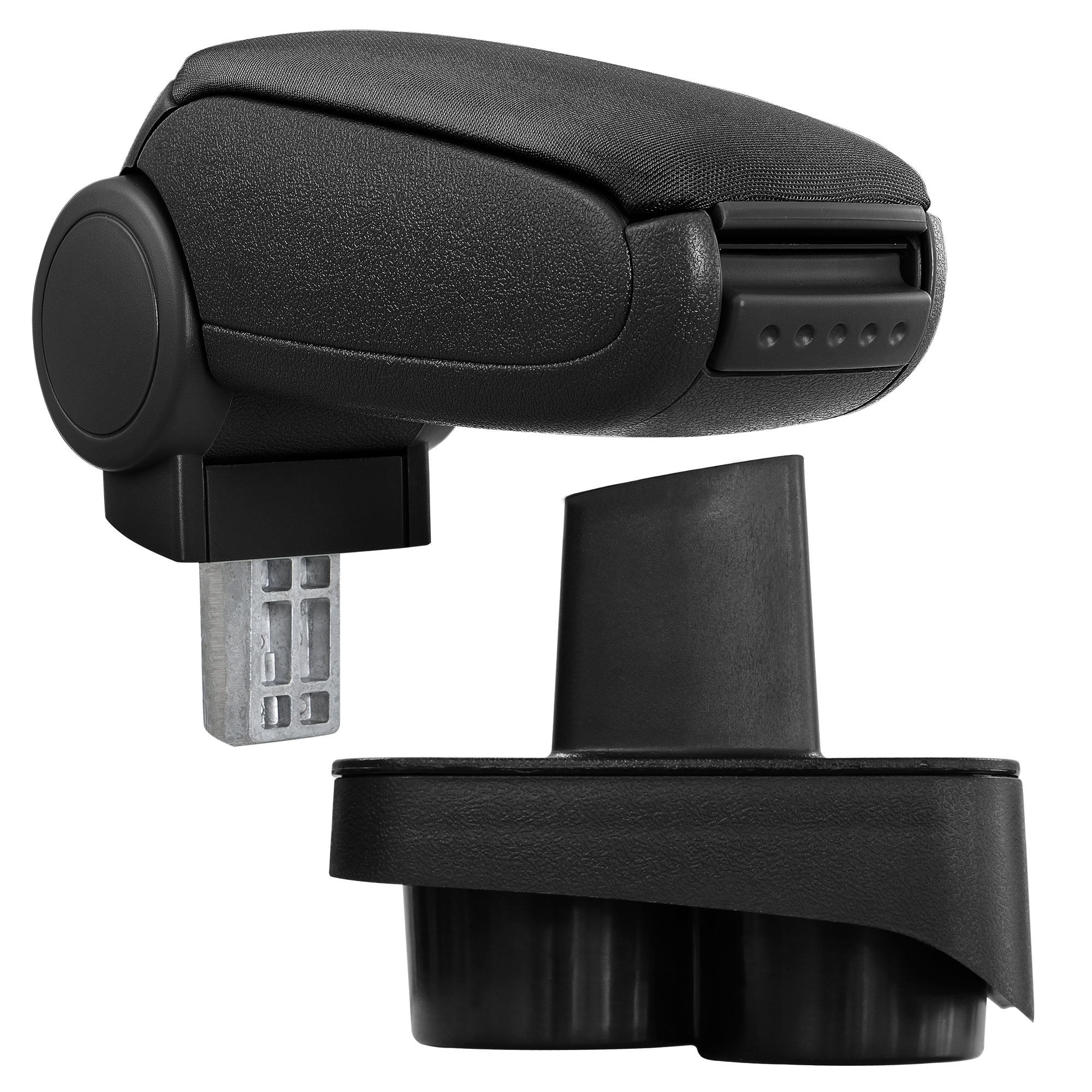 foto del prodotto pro.tec bracciolo centrale - poggiabraccio con vano portaoggetti - imbottito - in tessuto - nero - vw polo 9n 9n2