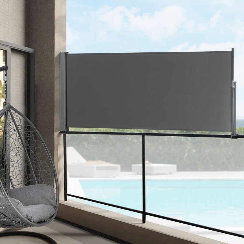 foto del prodotto pro.tec paravento estraibile mulhac n schermo solare verticale per ringhiera barriera privacy 120x300 cm grigio