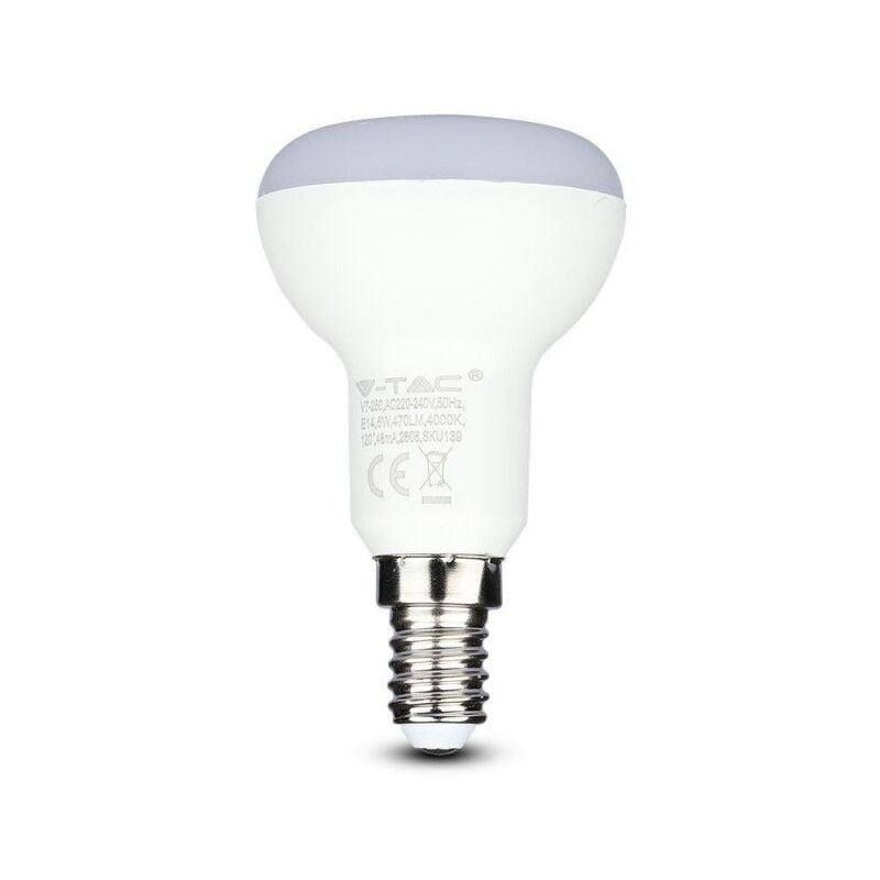 foto del prodotto pro vt 250 lampadina led con chip samsung e14 6w r50 bianco caldo 3000k v tac