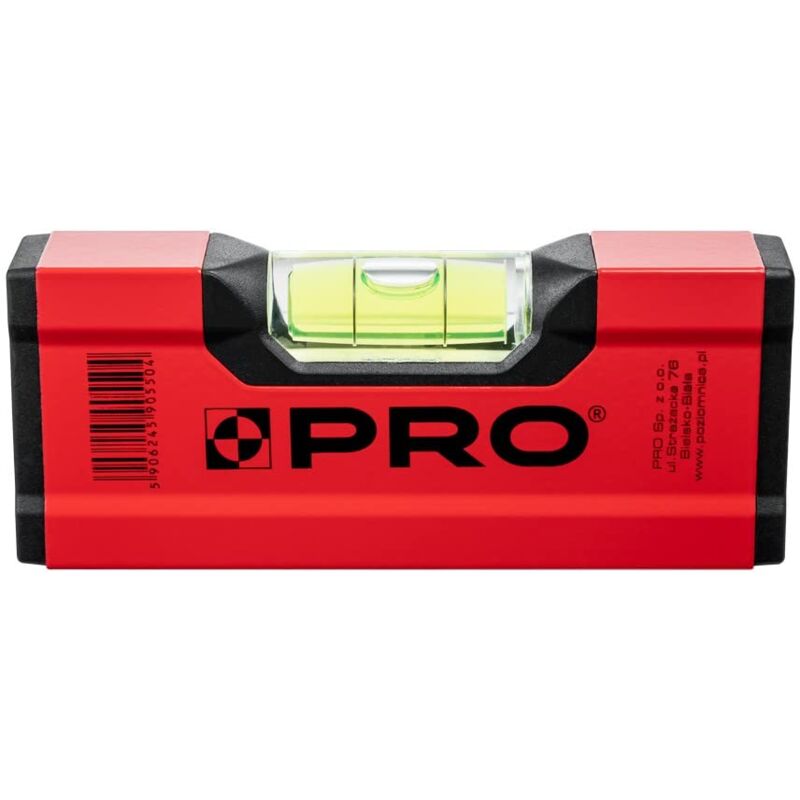 foto del prodotto pro600 livello de 120cm bolla con profilo ergonomico ers easy reading system livello de precisione con tappi antiurto colore rosso