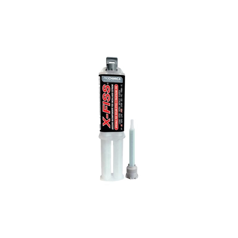foto del prodotto prochimica x fiss adesivo bicomponente estremo plastica ptfe pp pe pmma 25 ml
