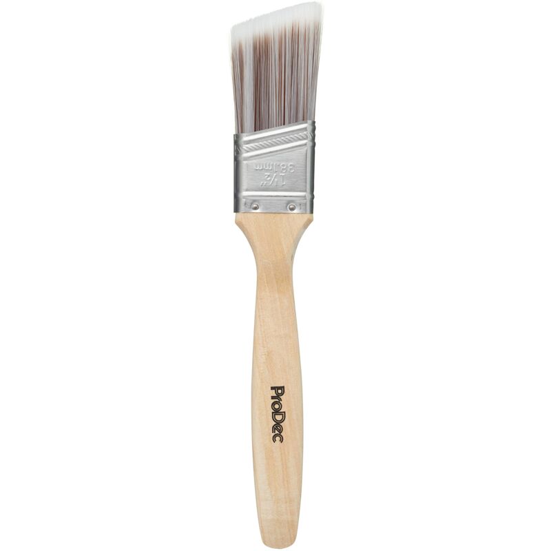 foto del prodotto prodec 1,5 pollici premier trade professional pennello sintetico a manico lungo da taglio per la pittura di bordi netti con pitture a emulsione,
