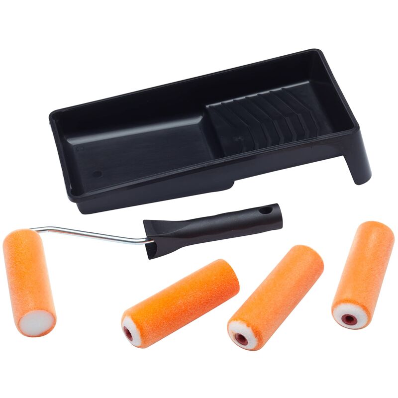 foto del prodotto prodec advance set di 6 mini rulli da 10,2 cm, telaio e vassoio per una finitura ultra liscia con vernici lucide e satinate