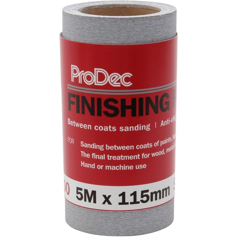 foto del prodotto prodec rotolo di carta abrasiva da 5 m, grana 400, per levigatura tra strati e levigatrici automobilistiche, larghezza 115 mm, compatibile con