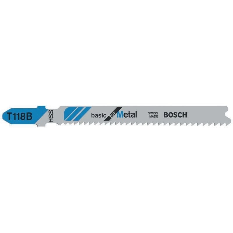 foto del prodotto professional 100x lame per seghetto alternativo t 118 b basic for metal per lamiere di acciaio, accessorio seghetto alternativo bosch