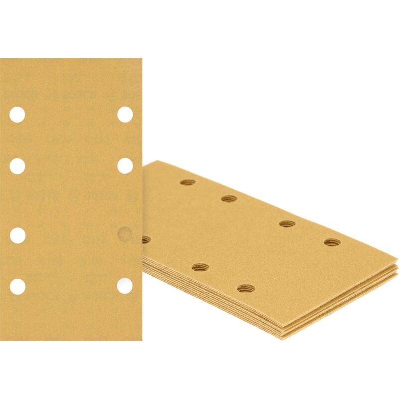 foto del prodotto professional 10x carte abrasive expert c470 con 8 fori per legno duro, vernice su legno, 93x230 mm, grana 60, accessorio levigatrice orbitale 