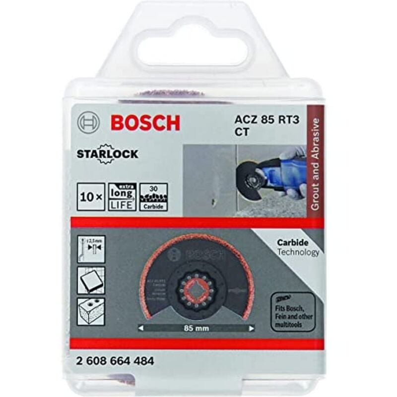 foto del prodotto professional 10x lama segmentata acz 85 rt3 per malta, grana 30, 85 mm, accessorio utensile multifunzione bosch