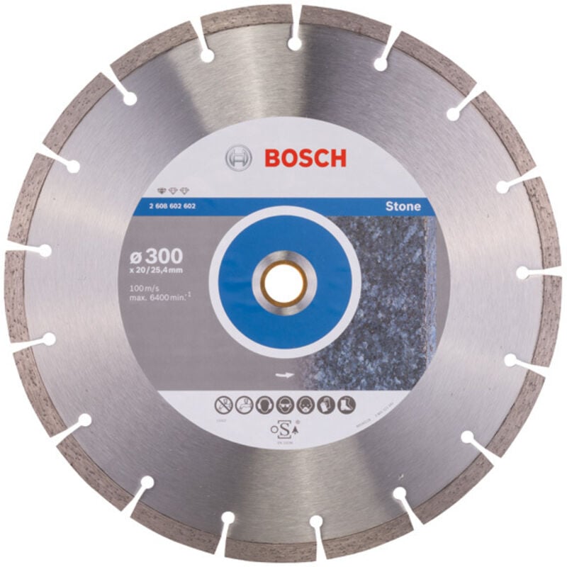 foto del prodotto professional 1x disco diamantato standard for stone, per calcestruzzo, pietra, granito, 300 x 20 25,40 x 3,1 x 10 mm, accessori per seghe da banco,