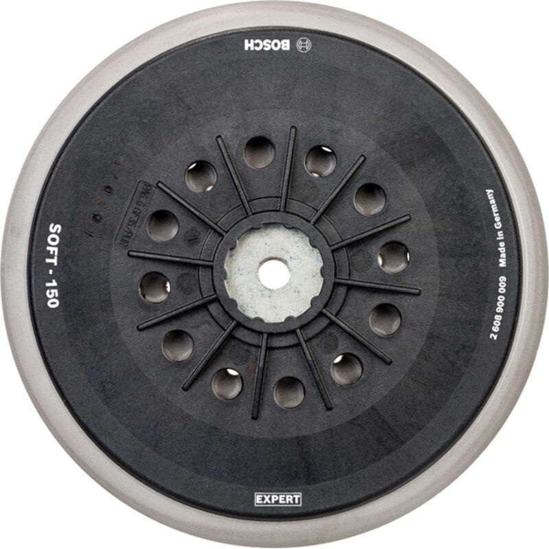 foto del prodotto professional 1x expert multihole expert multi hole backing pad versione morbida, 150 mm, accessori levigatrice eccentrica bosch
