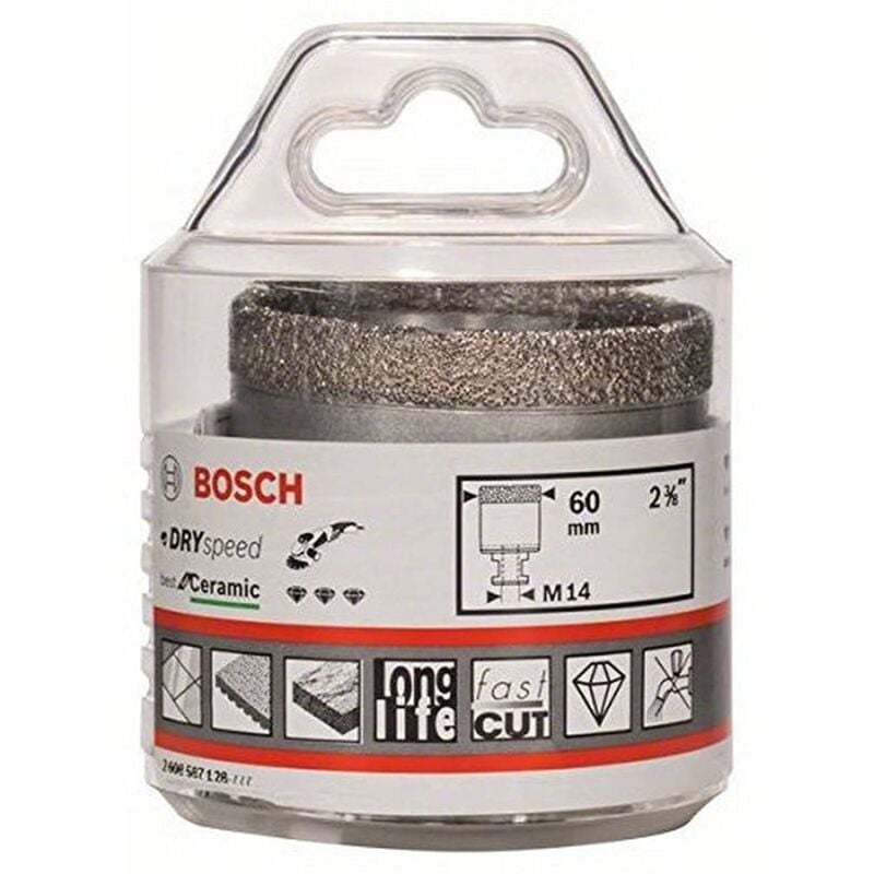 foto del prodotto professional 1x fresa diamantata best for ceramic dry speed, foratura a secco della ceramica dura, 60 x 35 mm, accessorio smerigliatrice angolare