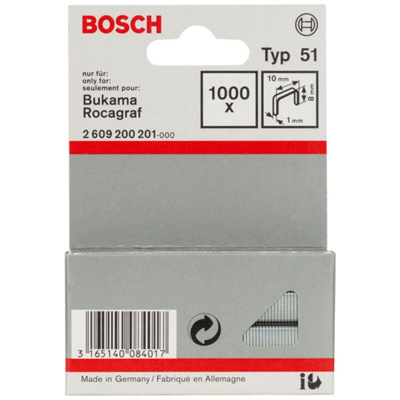 foto del prodotto professional 2 609 200 201 clamp de filo piatto tipo 51 10 x 1 8 mm confezione 1000 bosch