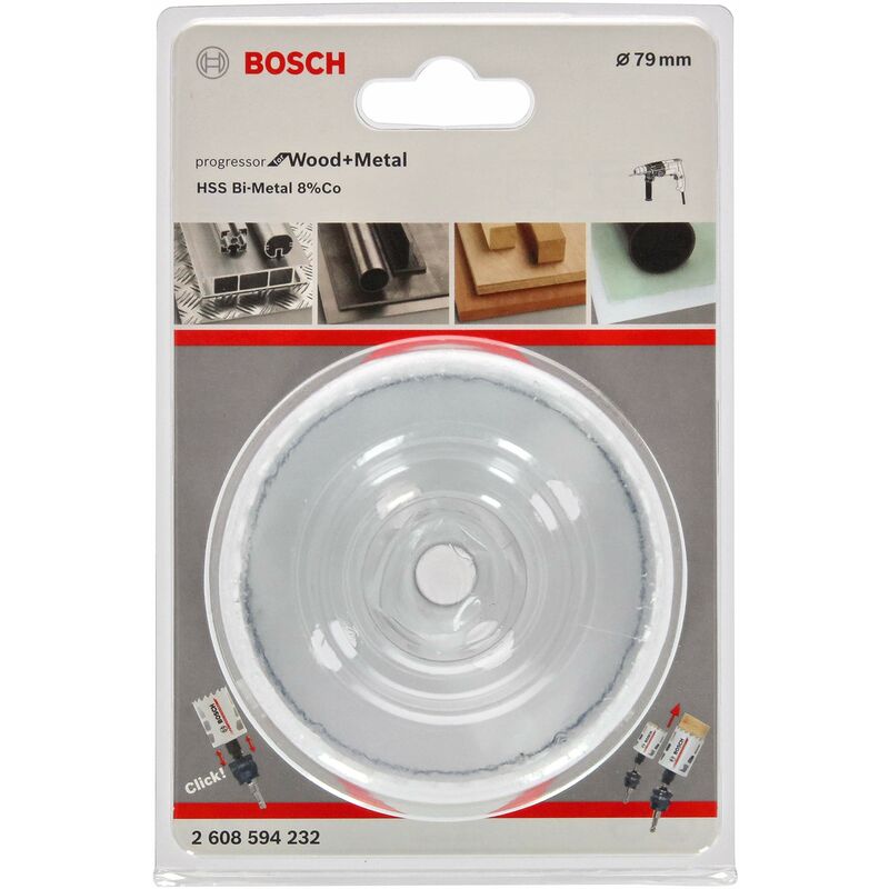 foto del prodotto professional 2608594232 sega a tazza for wood metal, legno e metallo, accessorio per foratrice, 79 mm bosch