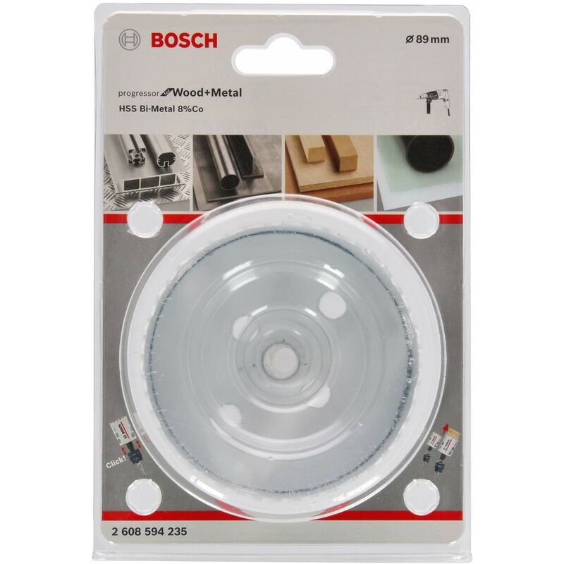 foto del prodotto professional 2608594235 sega a tazza for wood metal, legno e metallo, accessorio per foratrice, 89 mm bosch