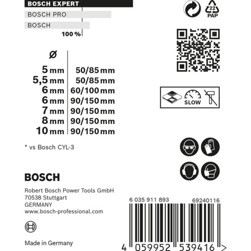 foto del prodotto professional 7 piece set de expert cyl 9 multiconstruction drill bits for concrete, 5 10 mm, accessori per trapano a percussione rotante de 