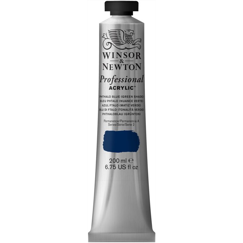 foto del prodotto professional acrylic color fine 200 ml blu ftalo tonalit verde winsor newton