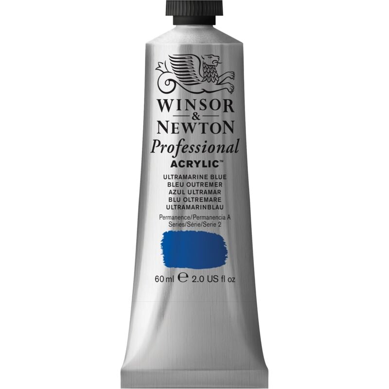 foto del prodotto professional acrylic color fine 60 ml blu oltremare winsor newton