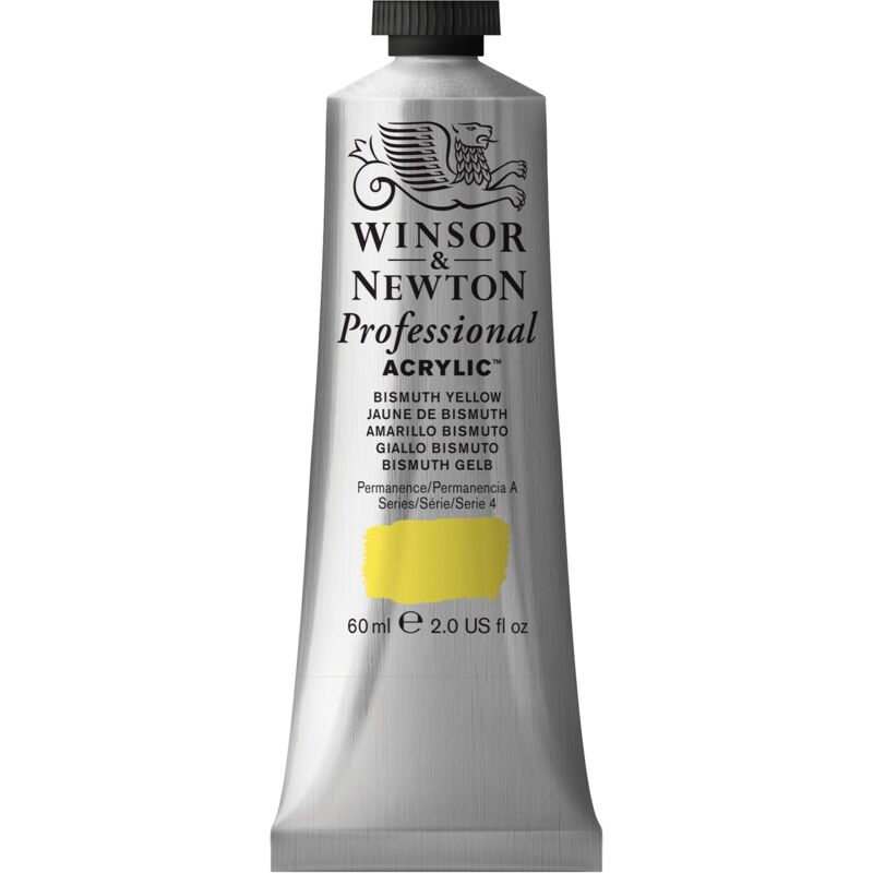 foto del prodotto professional acrylic color fine 60 ml giallo bismuth winsor newton