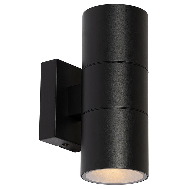 foto del prodotto professional appliques duo moderno acciaio inossidabile,vetro nero tondo max. 2 x watt qazqa