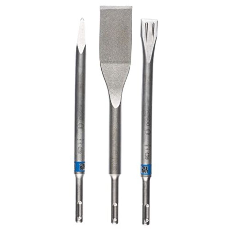 foto del prodotto professional set da 3 pezzi di scalpelli long life sds plus, per calcestruzzo, mattone, mattone pieno, 0 20 40mm, accessorio per martelli perforatori