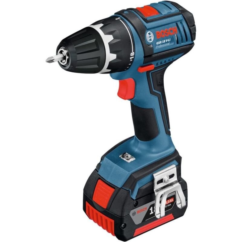 foto del prodotto professional trapano avvitatoreabatteria gsr18v 18.0v litio 4ah mandrino autoserrante 13mm 2 batterie bosch