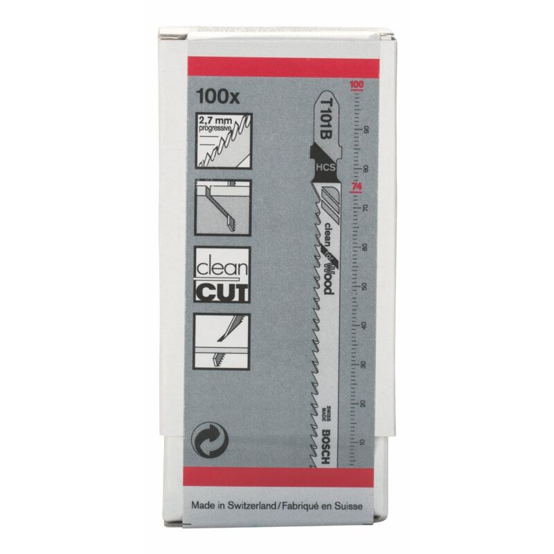 foto del prodotto professionale 100 x de lame per seghetto alternativo t 101 b per legno dolce, taglio dritto, accessori per seghetto alternativo bosch