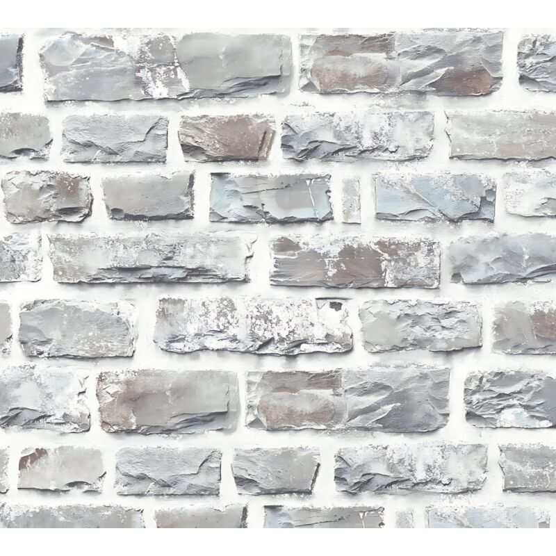 foto del prodotto profhome - carta da parati a pietre e mattonelle 361403 carta da parati tnt liscia con elementi di natura opaca grigio bronzo 5,33 m2