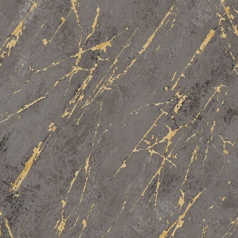 foto del prodotto profhome carta da parati a pietre e mattonelle 388175 carta da parati tnt goffrata a caldo strutturata con aspetto marmo opaca antracite oro nero