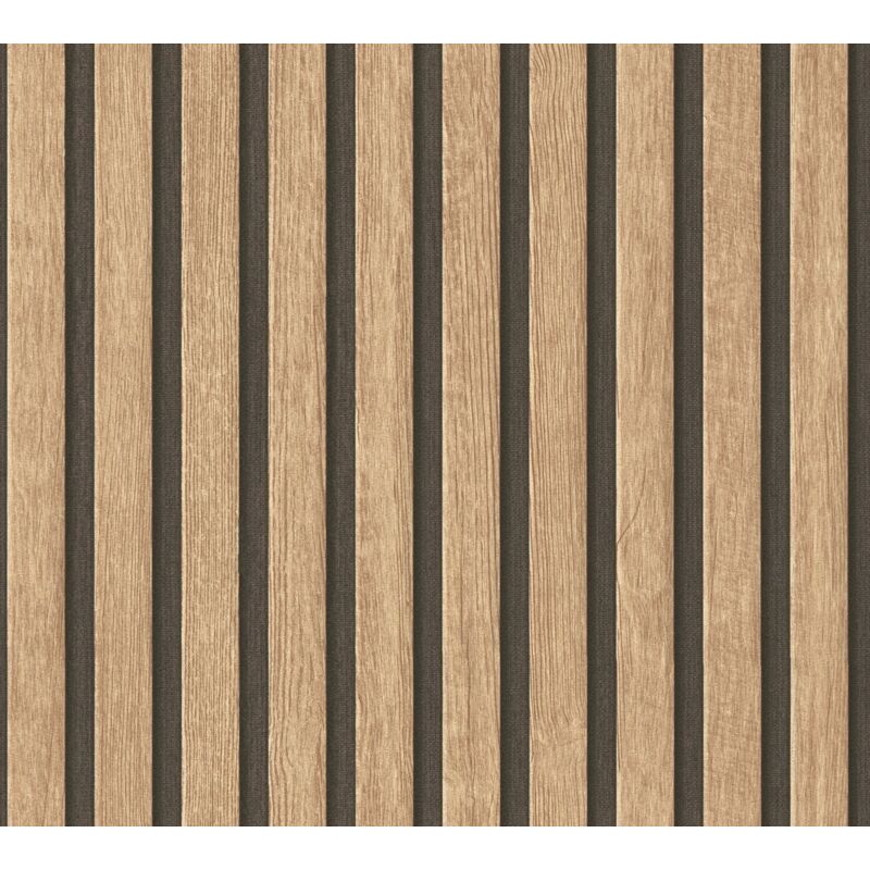 foto del prodotto profhome carta da parati aspetto legno 391091 carta da parati tnt goffrata a caldo strutturata con aspetto legno opaca beige marrone nero 5,33 m2