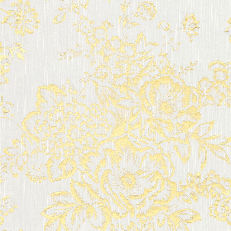 foto del prodotto profhome - carta da parati barocca 306571 carta da parati tessile strutturata in stile barocco lucida oro bianco 5,33 m2
