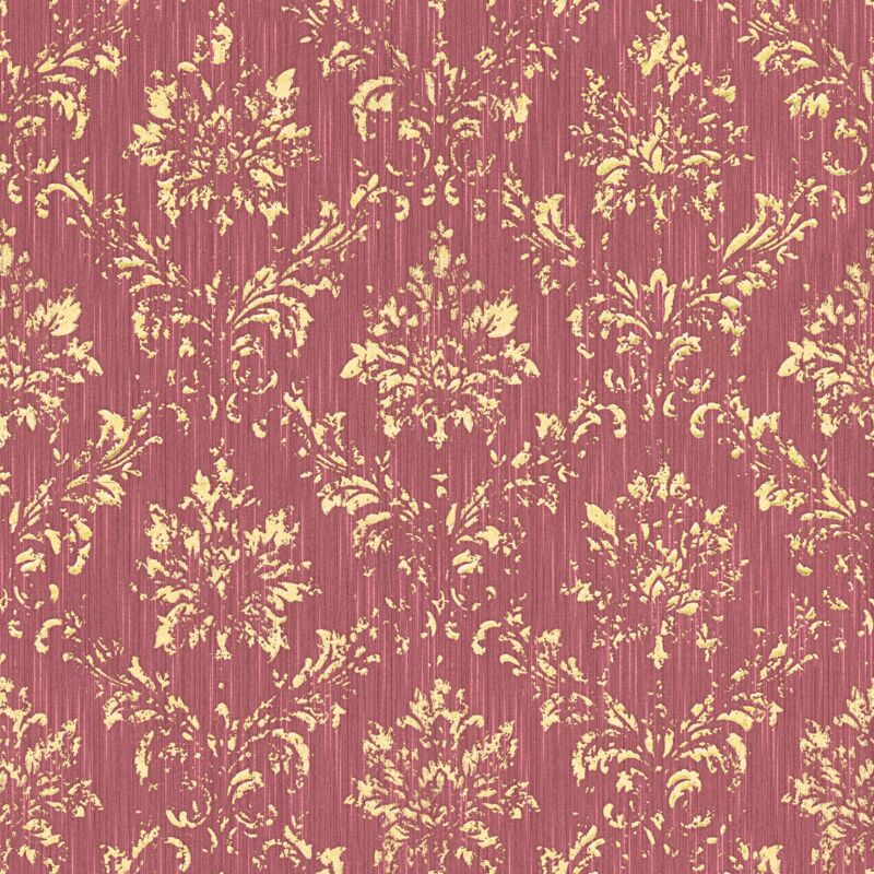 foto del prodotto profhome carta da parati barocca 306626 carta da parati tessile strutturata in stile barocco lucida rosso oro 5,33 m2
