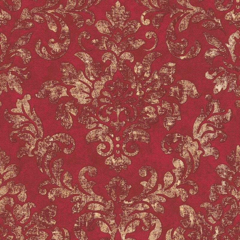foto del prodotto profhome carta da parati barocca 374131 carta da parati tnt leggermente strutturata in stile barocco lucida rosso oro 5,33 m2