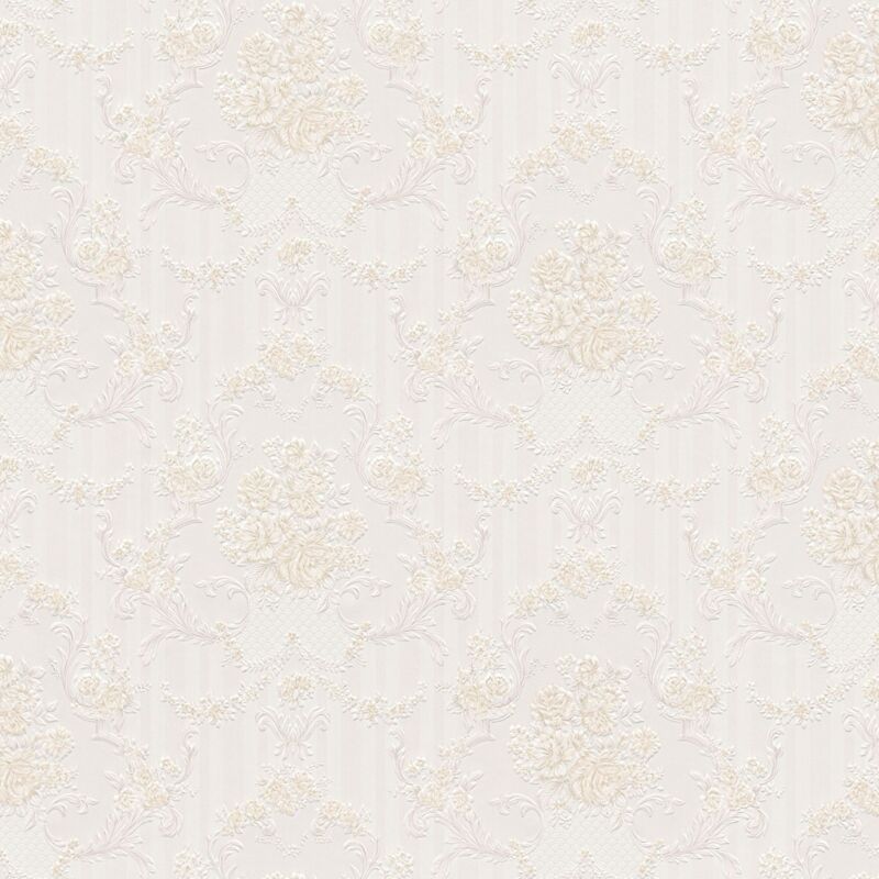 foto del prodotto profhome carta da parati barocca 765772 carta da parati di carta leggermente strutturata in stile barocco opaca beige grigio bianco 5,33 m2