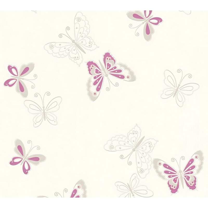 foto del prodotto profhome carta da parati con animali 347651 carta da parati tnt liscia con disegni di animali opaca viola argento 5,33 m2