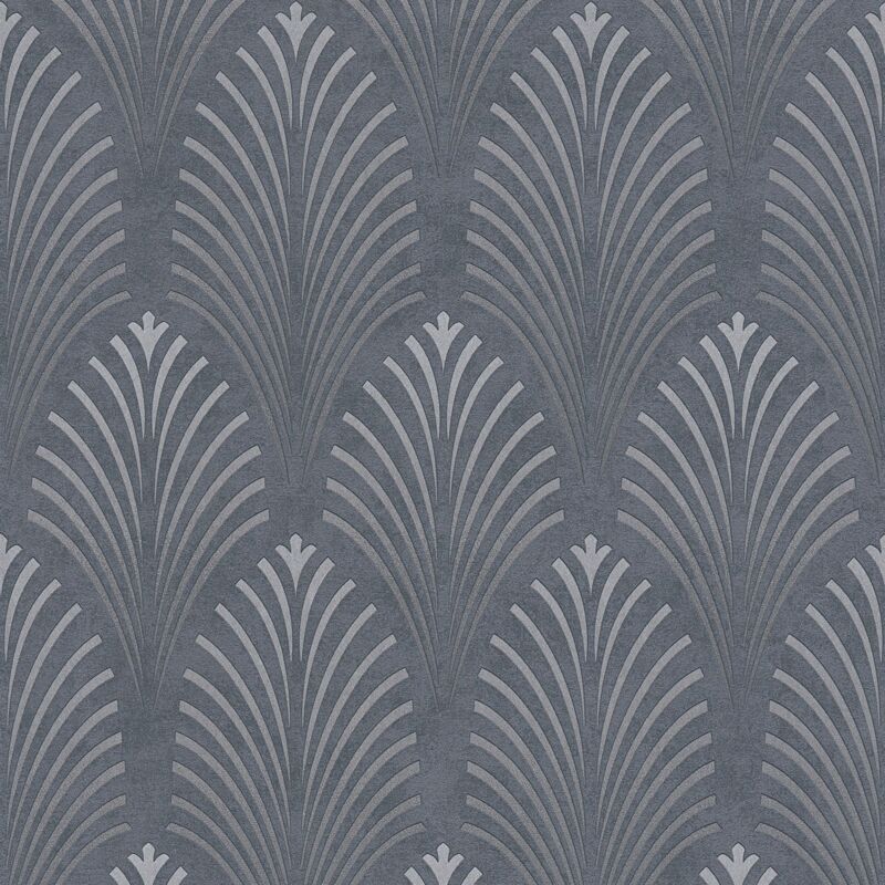 foto del prodotto profhome carta da parati di lusso 374822 carta da parati tnt strutturata design lucida nero argento grigio 5,33 m2