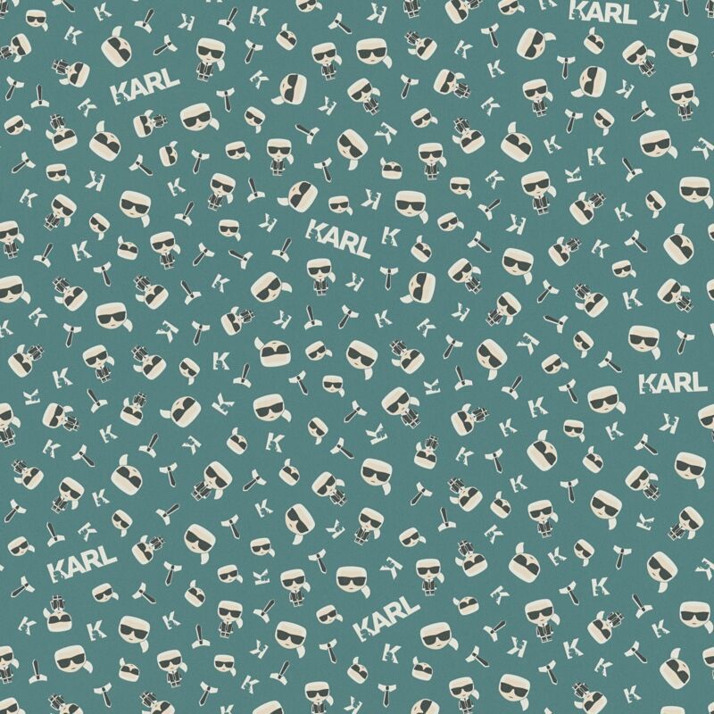 foto del prodotto profhome carta da parati di lusso 378436 carta da parati tnt liscia design opaca azzurro bianco nero 5,33 m2