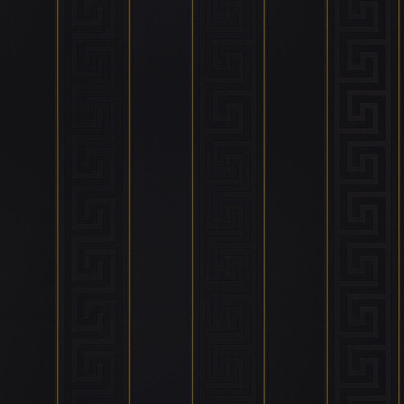 foto del prodotto profhome carta da parati di lusso 935244 carta da parati tnt leggermente strutturata design lucida nero oro 7,035 m2