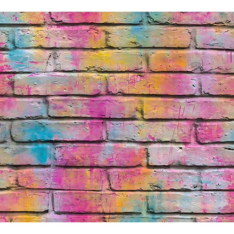 foto del prodotto profhome carta da parati effetto stucco intonaco 361001 carta da parati tnt liscia per bambini opaca porpora viola giallo 5,33 m2