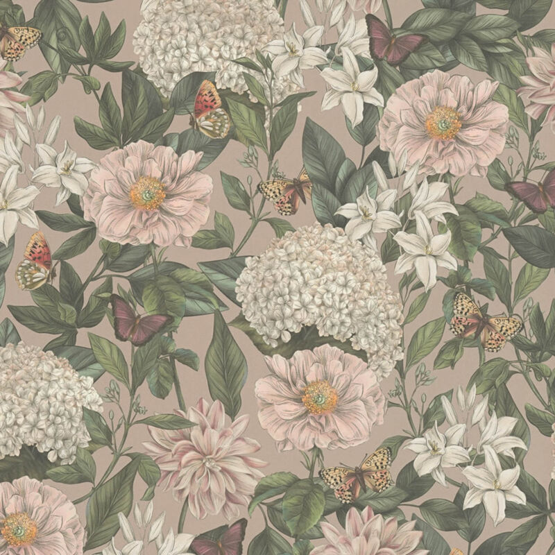 foto del prodotto profhome carta da parati floreale 394262 carta da parati tnt goffrata a caldo leggermente strutturata con ornamenti floreali opaca rosa verde