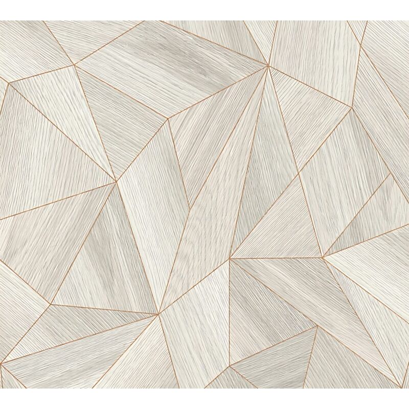 foto del prodotto profhome carta da parati grafica 361332 carta da parati tnt liscia con forme geometriche opaca grigio oro 5,33 m2