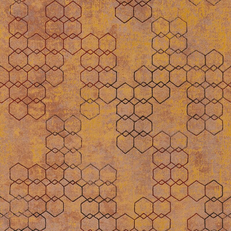 foto del prodotto profhome carta da parati grafica 374243 carta da parati tnt leggermente strutturata design lucida arancione oro marrone 5,33 m2