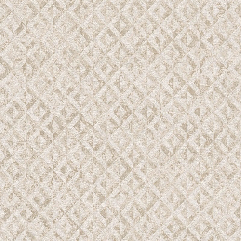 foto del prodotto profhome carta da parati grafica 395052 carta da parati tnt strutturata con forme geometriche ed accenti metallici bianco oro 5,33 m2