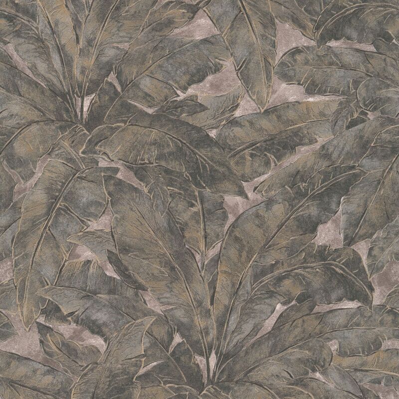 foto del prodotto profhome carta da parati natura 369271 carta da parati tnt leggermente strutturata con ornamenti floreali opaca argento beige nero 5,33 m2