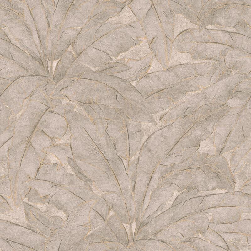 foto del prodotto profhome - carta da parati natura 369275 carta da parati tnt leggermente strutturata con ornamenti floreali opaca beige oro grigio 5,33 m2