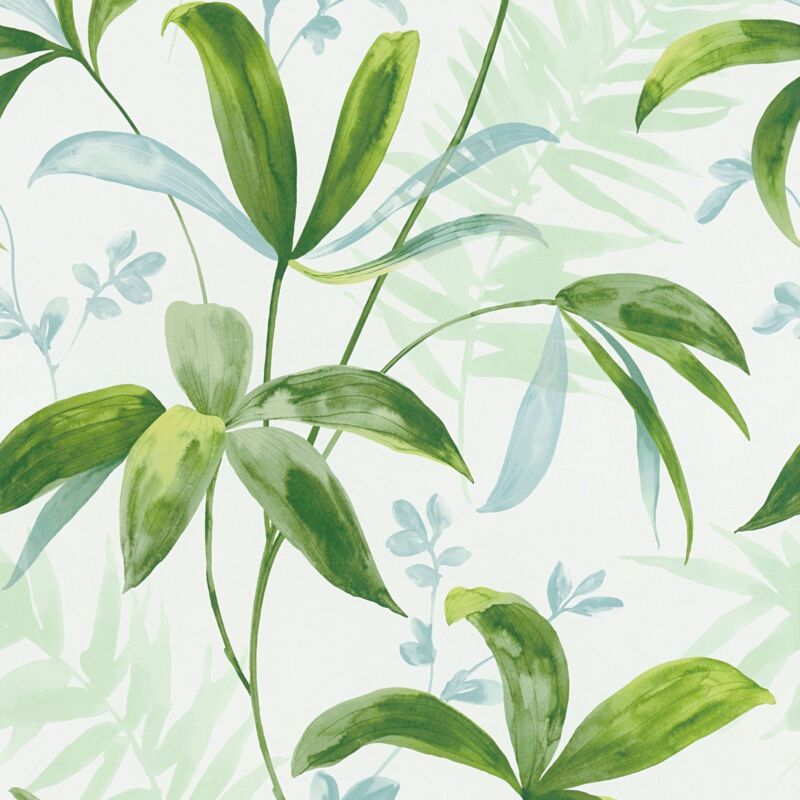 foto del prodotto profhome carta da parati natura 377041 carta da parati tnt liscia con ornamenti floreali opaca verde bianco 5,33 m2