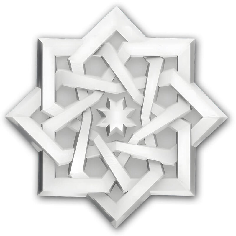 foto del prodotto profhome decor - elemento decorativo profhome 160503 rosone soffitto parete arabeschi orientali stile marocchino motivi architettonici musulmani bianco ø 9,1 cm