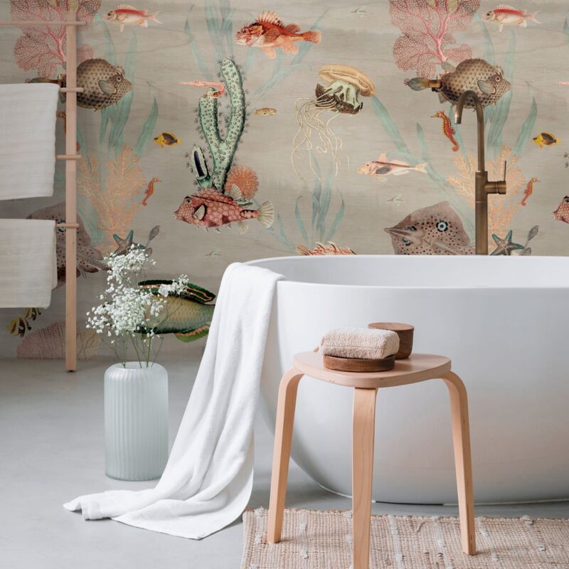 foto del prodotto profhome sfondo fotografico 398711 carta da parati tnt goffrata a caldo liscia per bambini opaca grigio rosa verde verde 1,59 m x 2,8 m