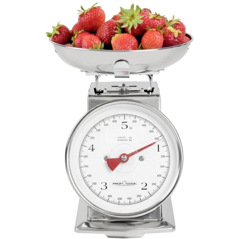 foto del prodotto profi cook pc kw 1247 bilancia da cucina analogica con contenitore di misurazione portata max. 5 kg acciaio inox 260 x