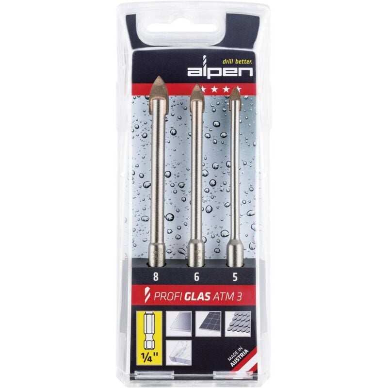foto del prodotto profi glas atm 3 0028900003100 kit punte da vetro 3 parti 5 mm, 6 mm, 8 mm 1 4 6.3 mm 1 pz. alpen
